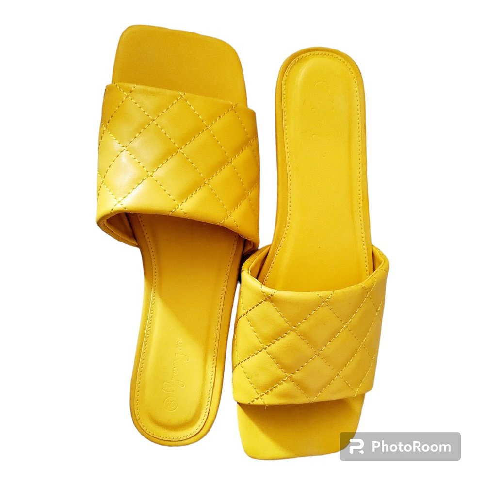 Yellow flat sandals
